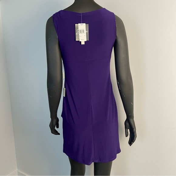 ⚪️ NWT Vintage Jessica Purple Mini Cowl Neck Tiered Dress - Picture 2 of 7